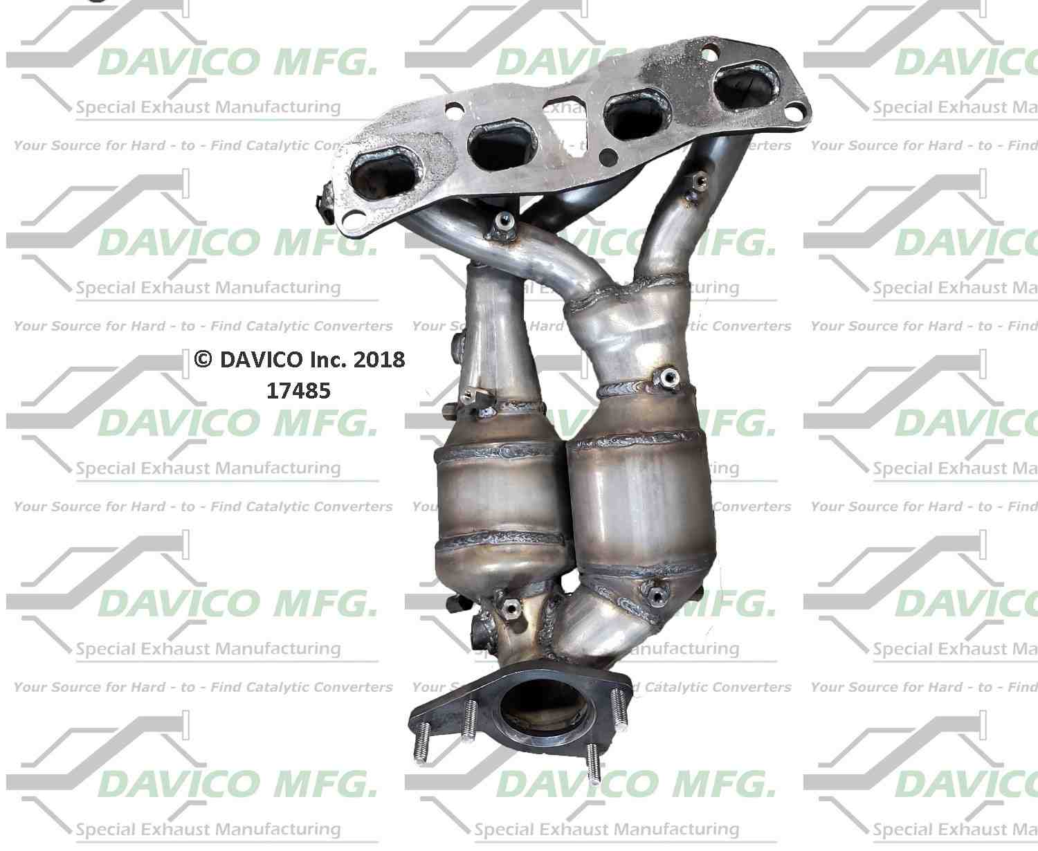 Davico Mfg Exact-Fit Catalytic Converter  top view frsport 17485