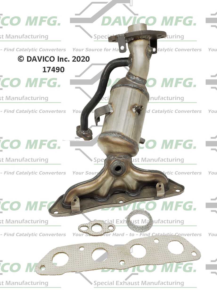 Davico Mfg Exact-Fit Catalytic Converter  top view frsport 17490