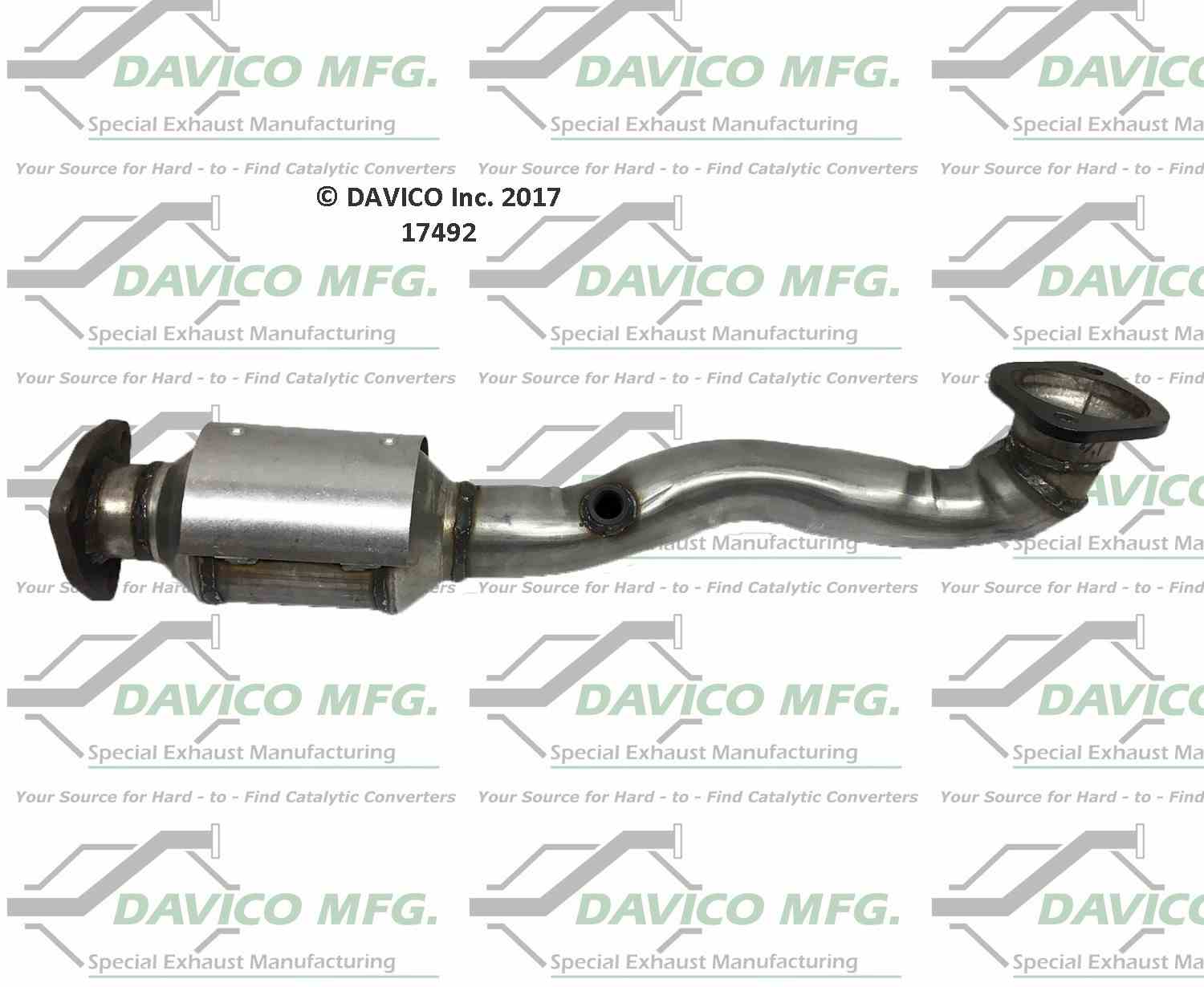 Davico Mfg Exact-Fit Catalytic Converter  top view frsport 17492