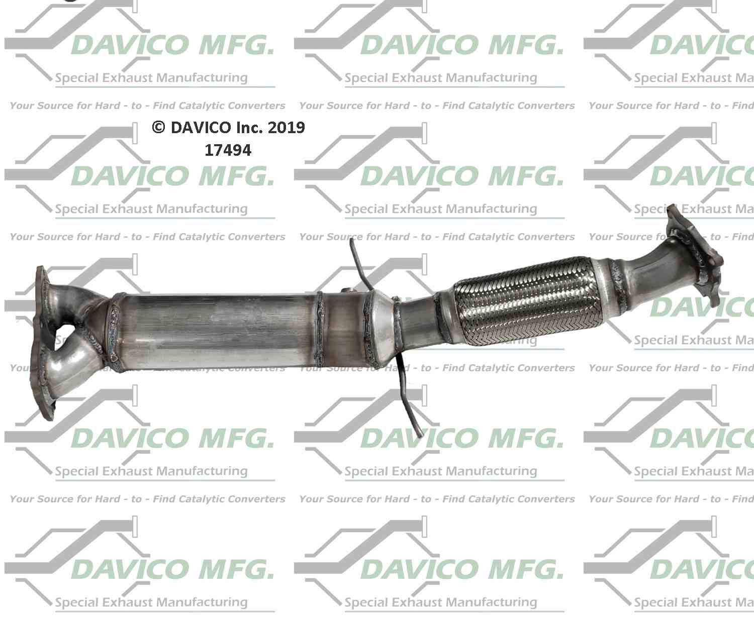 Davico Mfg Exact-Fit Catalytic Converter  top view frsport 17494