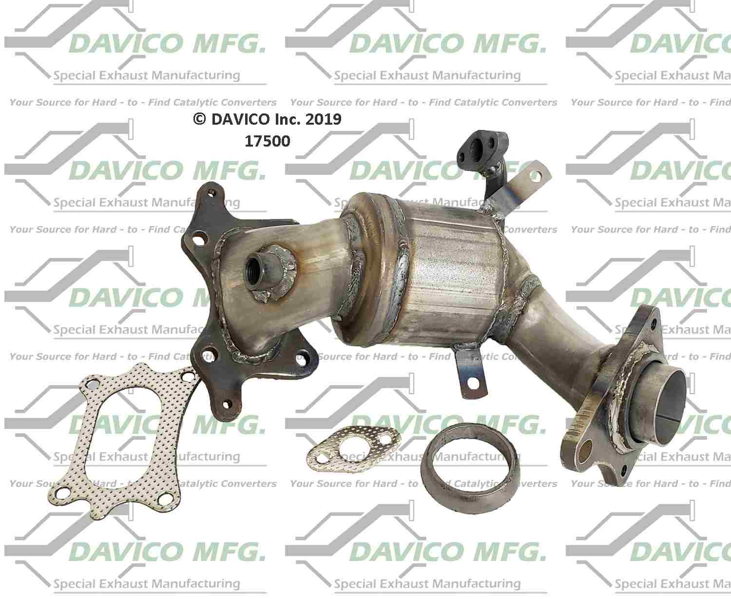 Davico Mfg Exact-Fit Catalytic Converter  top view frsport 17500