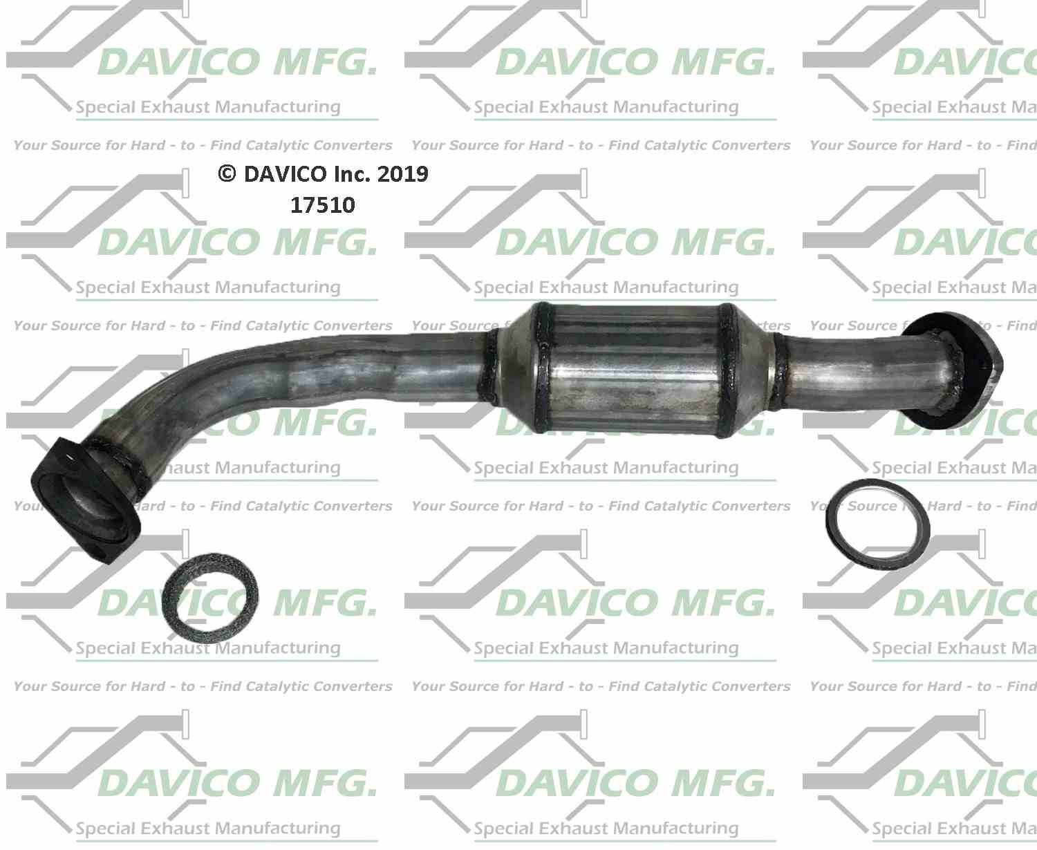 Davico Mfg Exact-Fit Catalytic Converter  top view frsport 17510