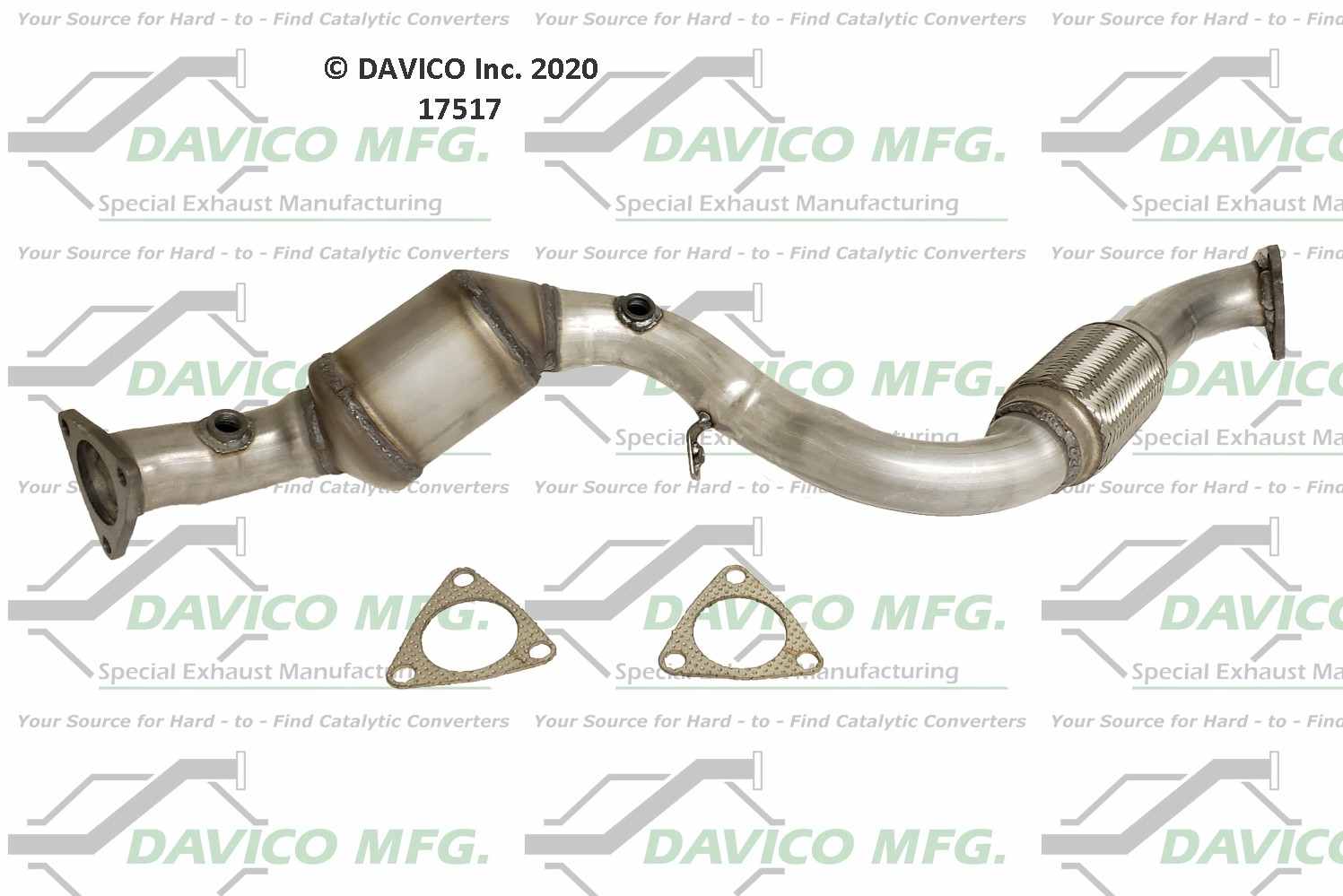 Davico Mfg Exact-Fit Catalytic Converter  top view frsport 17517