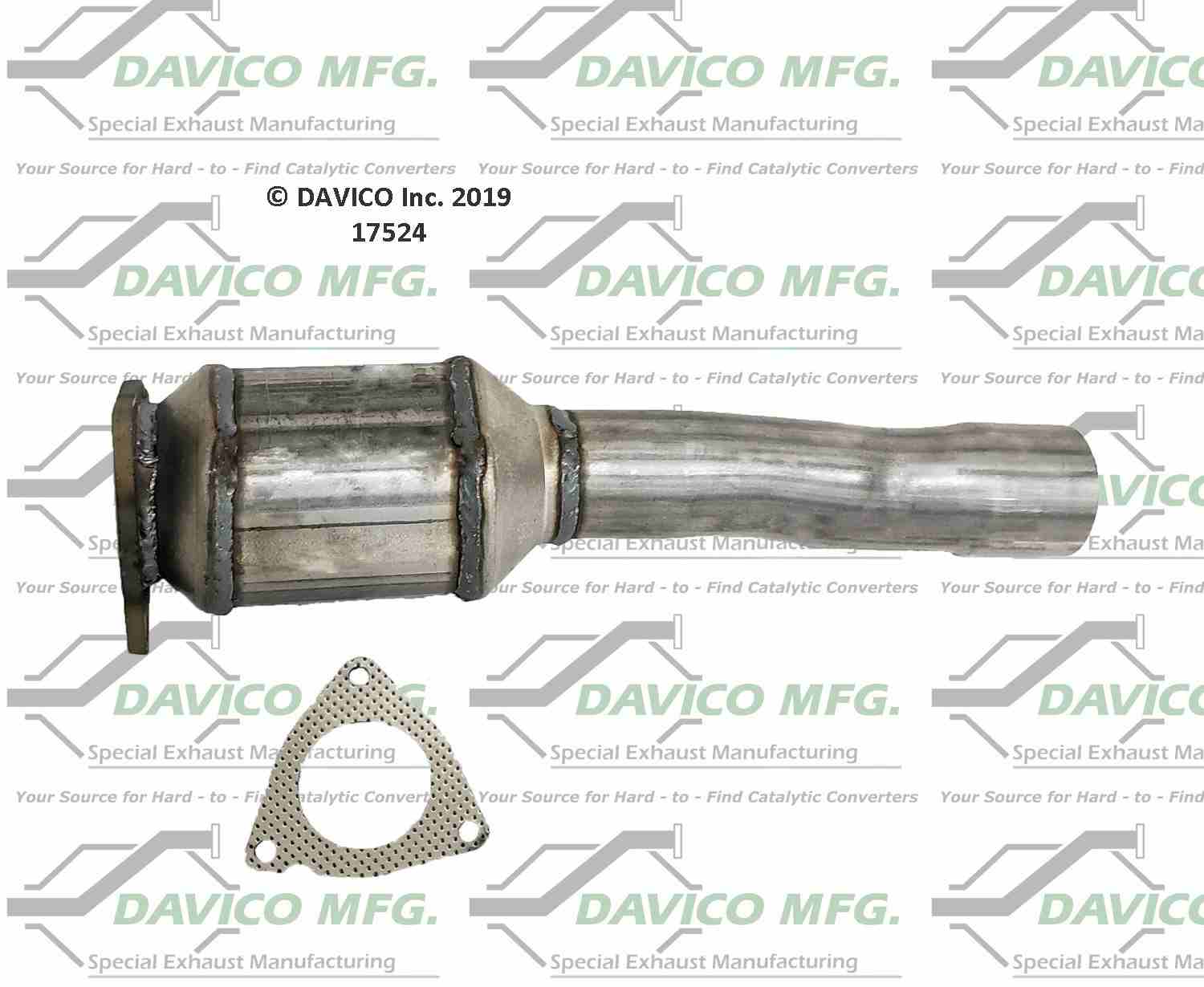 Davico Mfg Exact-Fit Catalytic Converter  top view frsport 17524