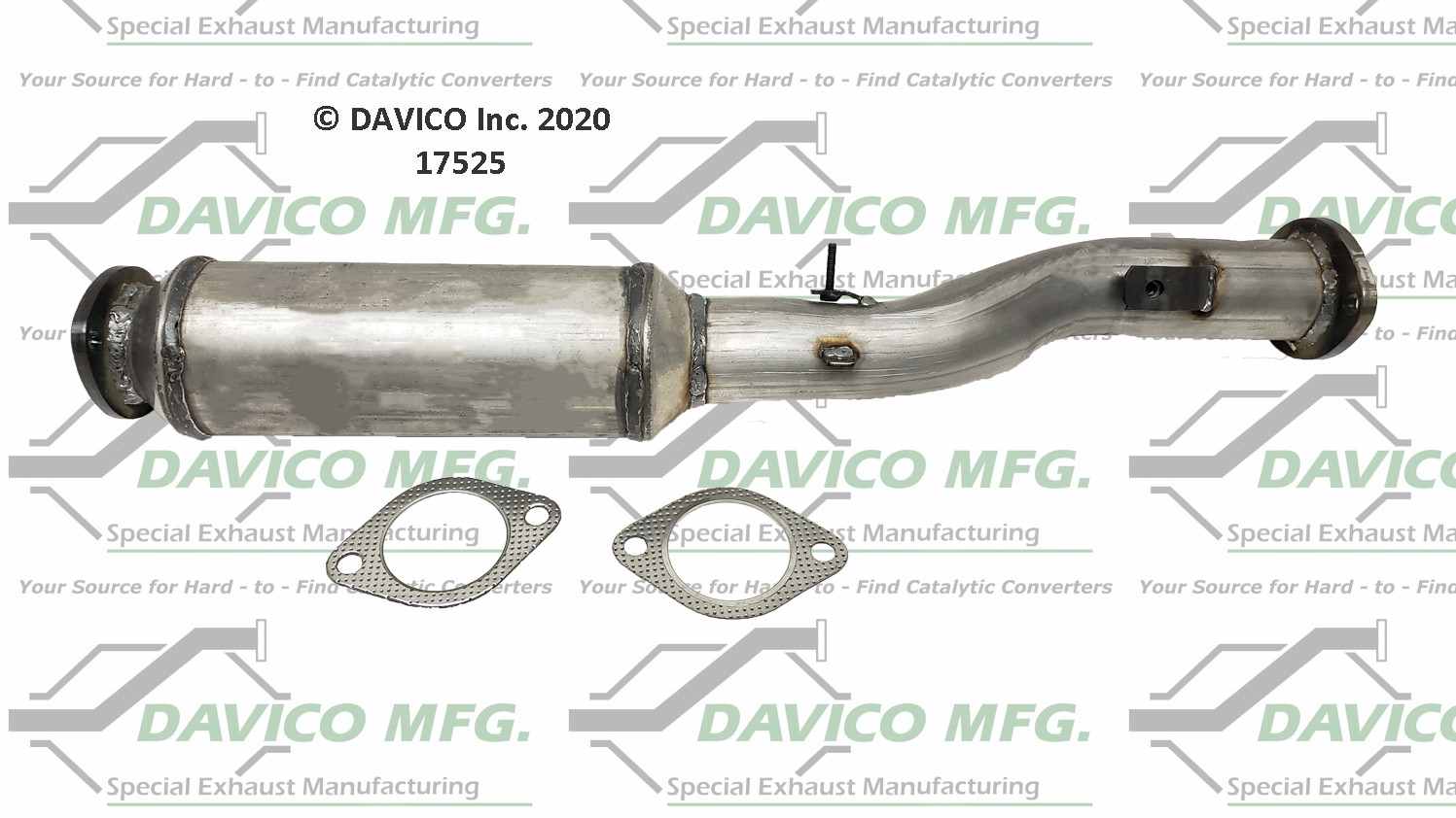 Davico Mfg Exact-Fit Catalytic Converter  top view frsport 17525