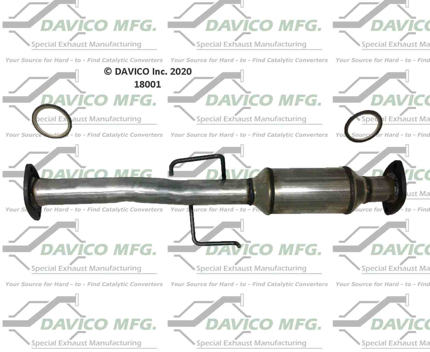 Davico Mfg Exact-Fit Catalytic Converter  top view frsport 18001