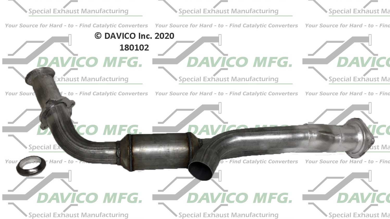 Davico Mfg Exact-Fit Catalytic Converter  top view frsport 180102