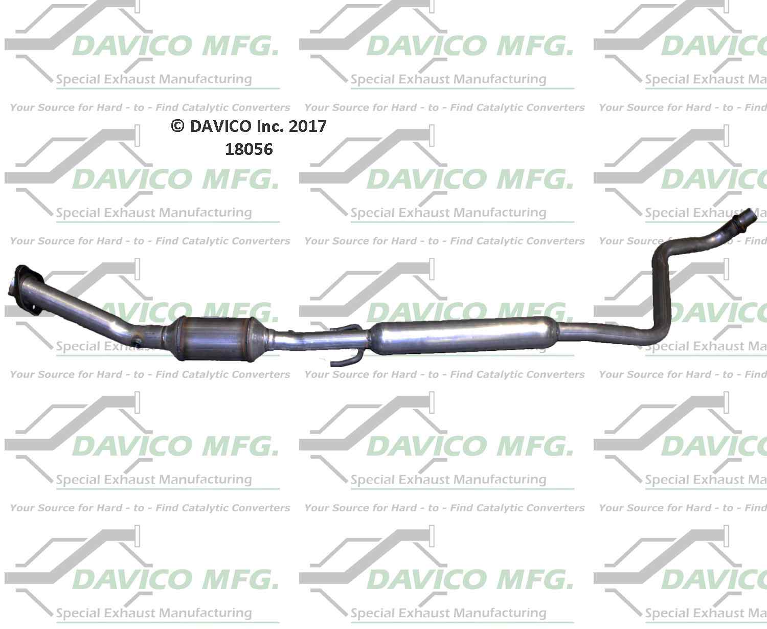 Davico Mfg Exact-Fit Catalytic Converter  top view frsport 18056