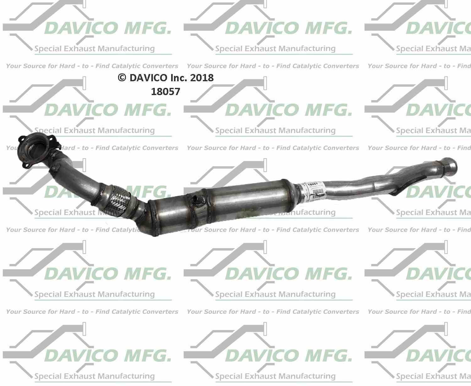 Davico Mfg Exact-Fit Catalytic Converter  top view frsport 18057