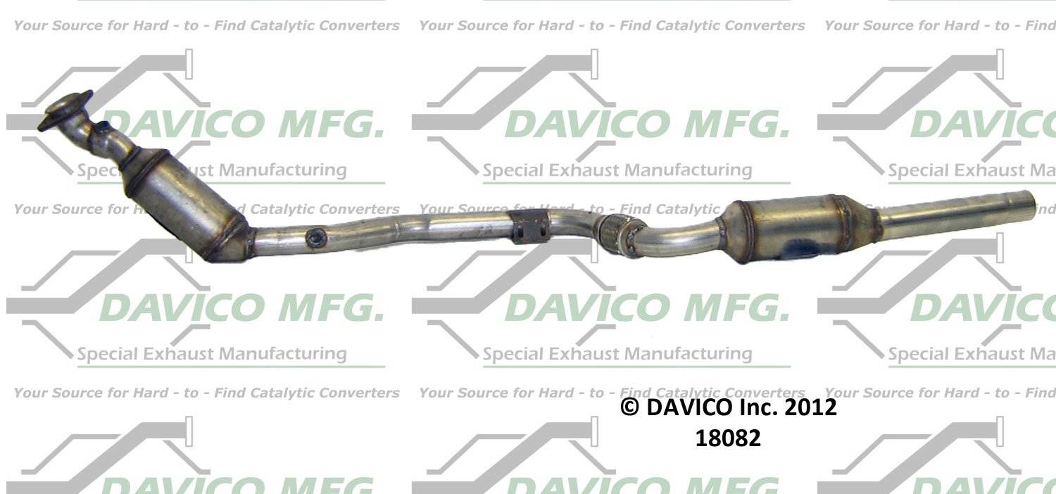 Davico Mfg Exact-Fit Catalytic Converter  top view frsport 18082