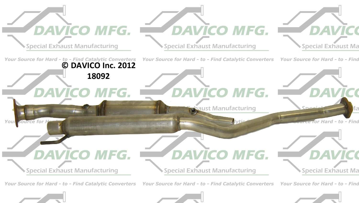 Davico Mfg Exact-Fit Catalytic Converter  top view frsport 18092