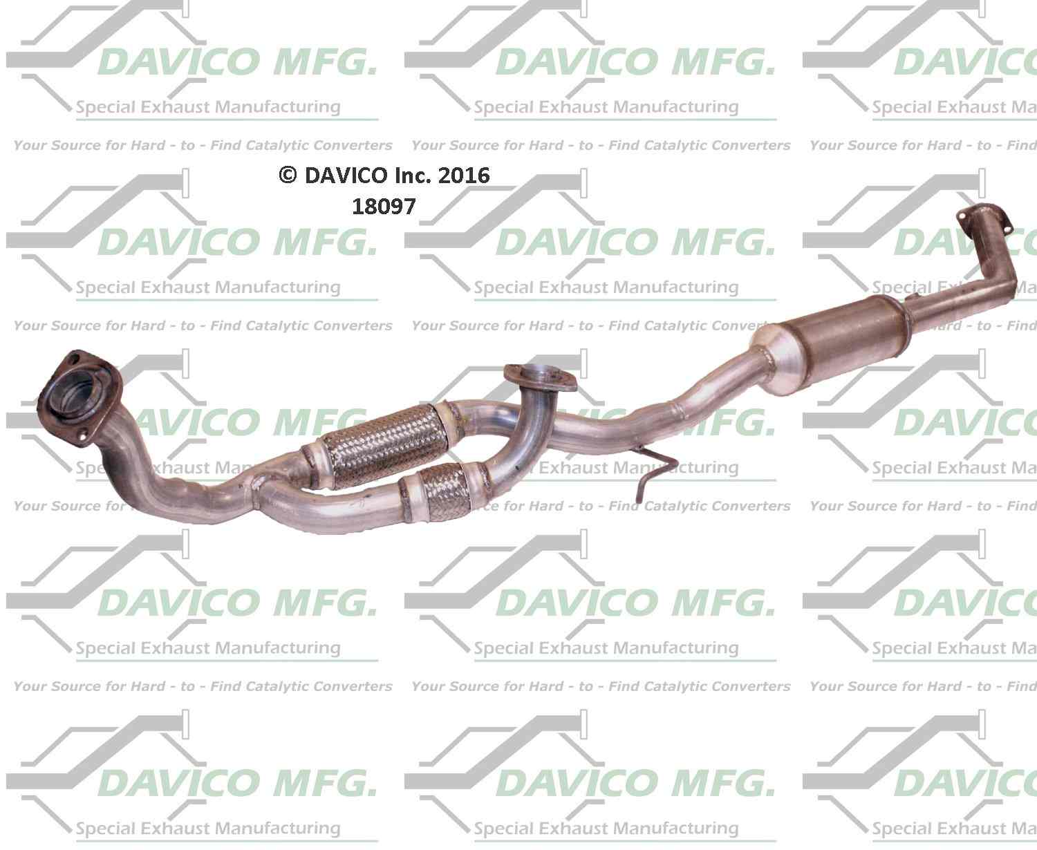 Davico Mfg Exact-Fit Catalytic Converter  top view frsport 18097