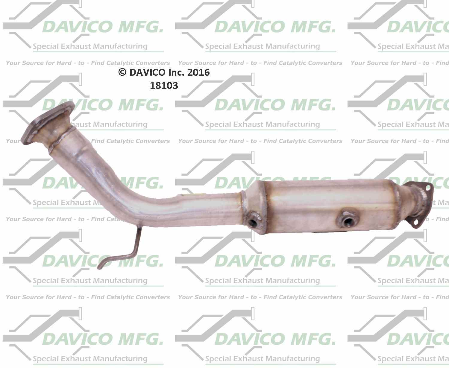 Davico Mfg Exact-Fit Catalytic Converter  top view frsport 18103