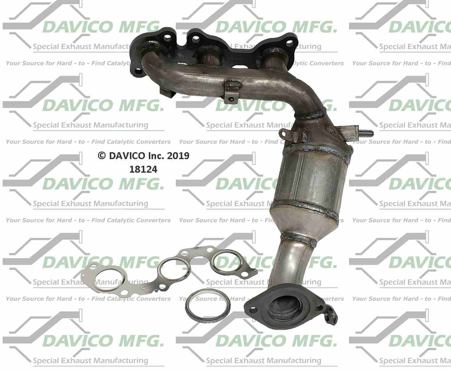 Davico Mfg Exact-Fit Catalytic Converter - Manifold  top view frsport 18124