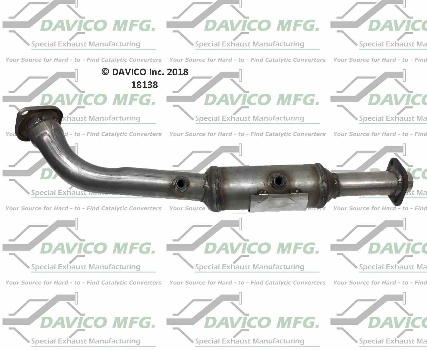 Davico Mfg Exact-Fit Catalytic Converter  top view frsport 18138