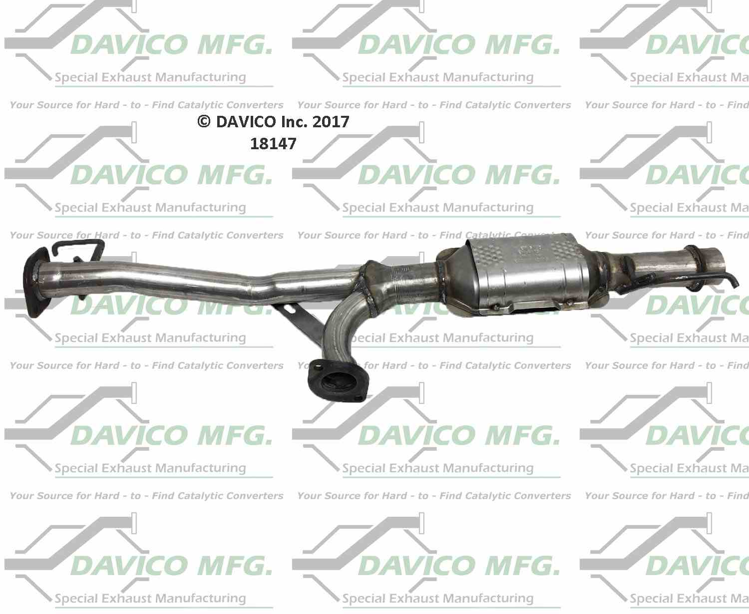 Davico Mfg Exact-Fit Catalytic Converter  top view frsport 18147