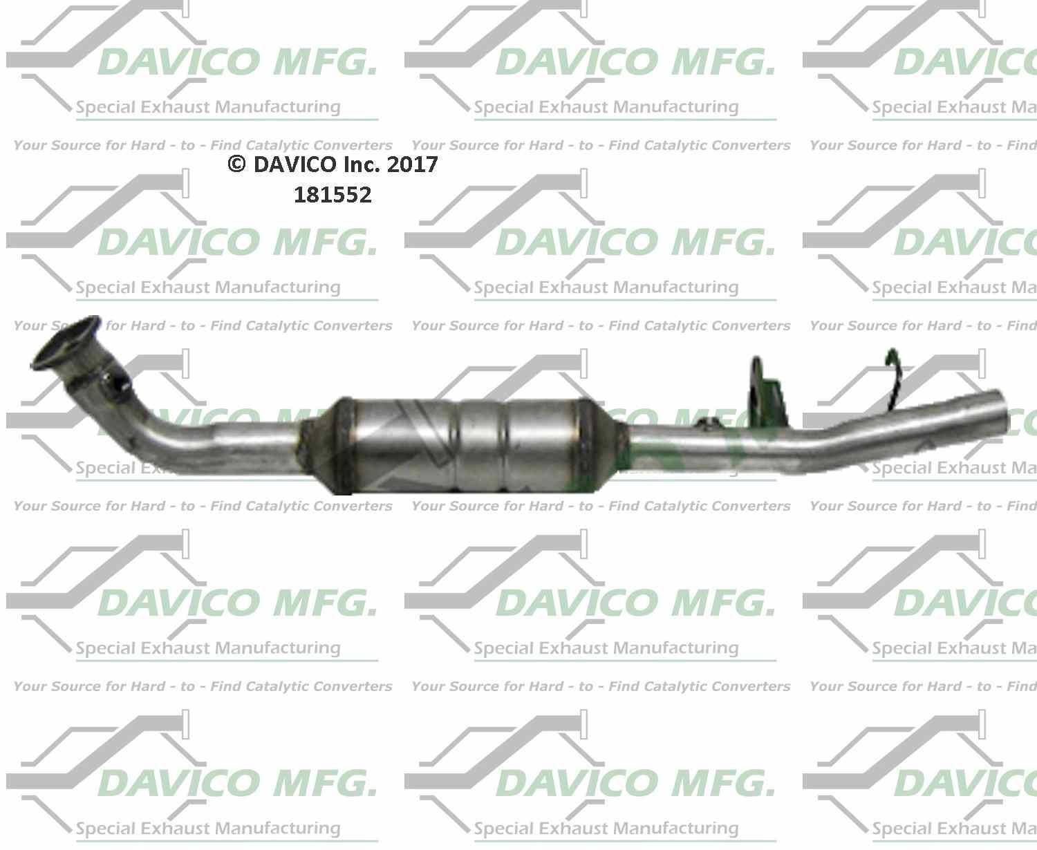 Davico Mfg Exact-Fit Catalytic Converter  top view frsport 181552