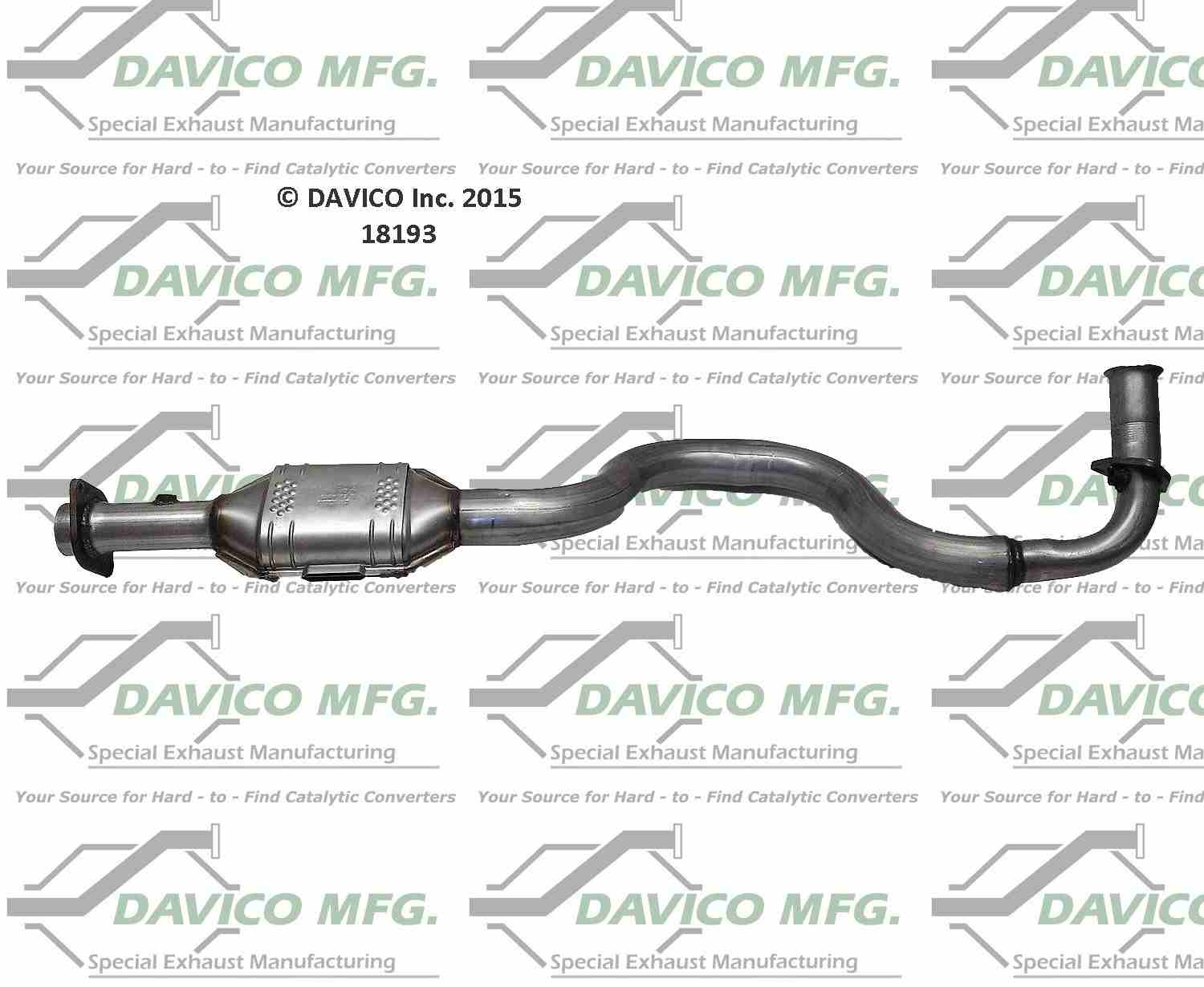 Davico Mfg Exact-Fit Catalytic Converter  top view frsport 18193