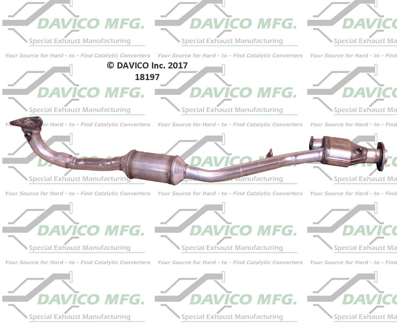 Davico Mfg Exact-Fit Catalytic Converter  top view frsport 18197