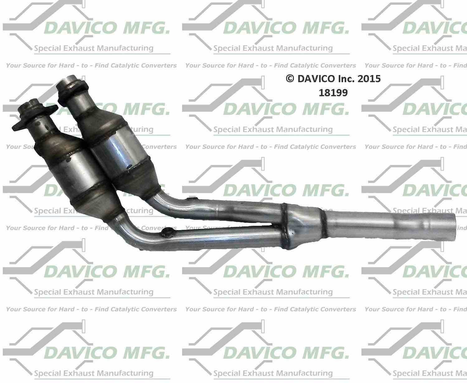 Davico Mfg Exact-Fit Catalytic Converter  top view frsport 18199