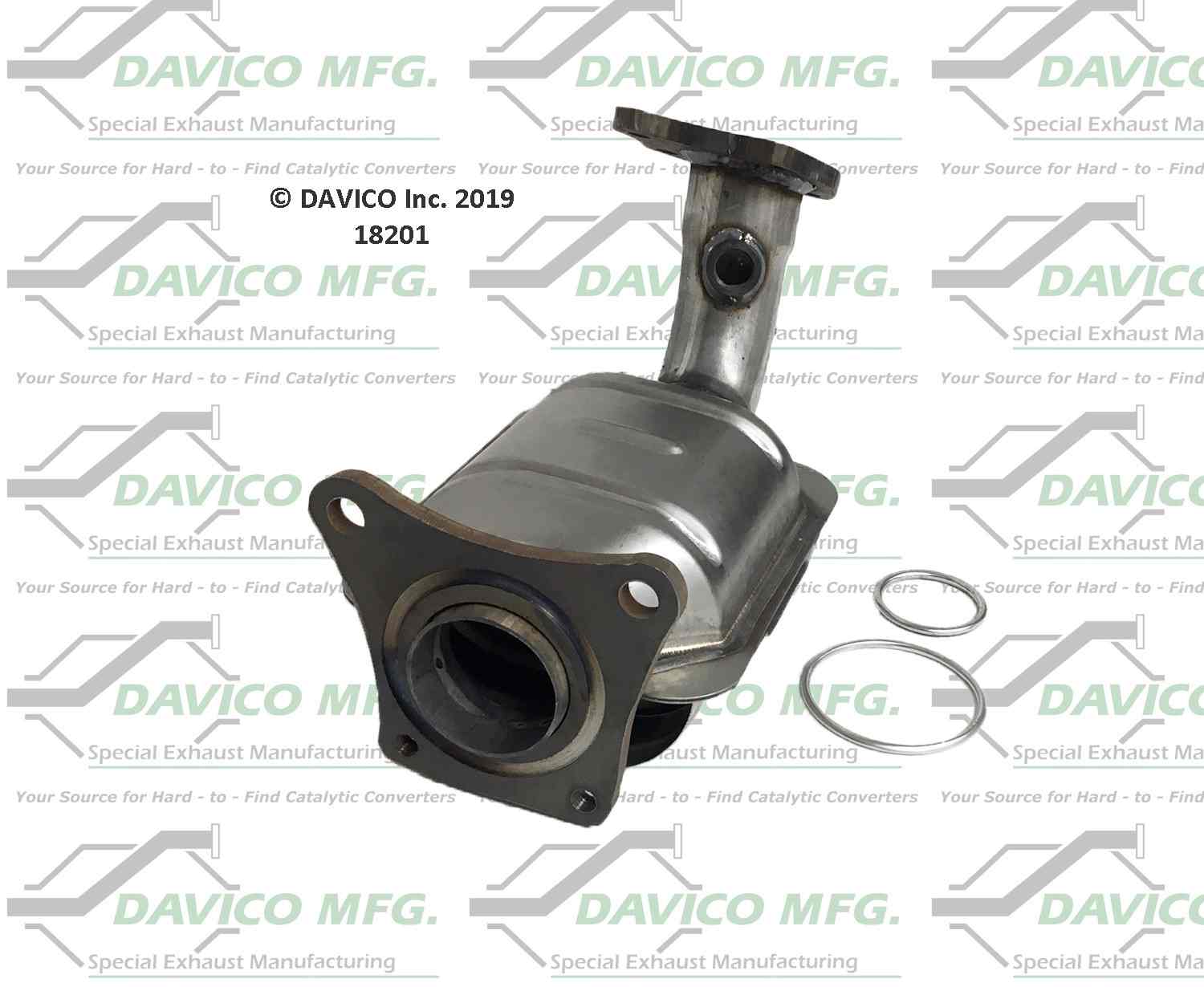 Davico Mfg Exact-Fit Catalytic Converter  top view frsport 18201