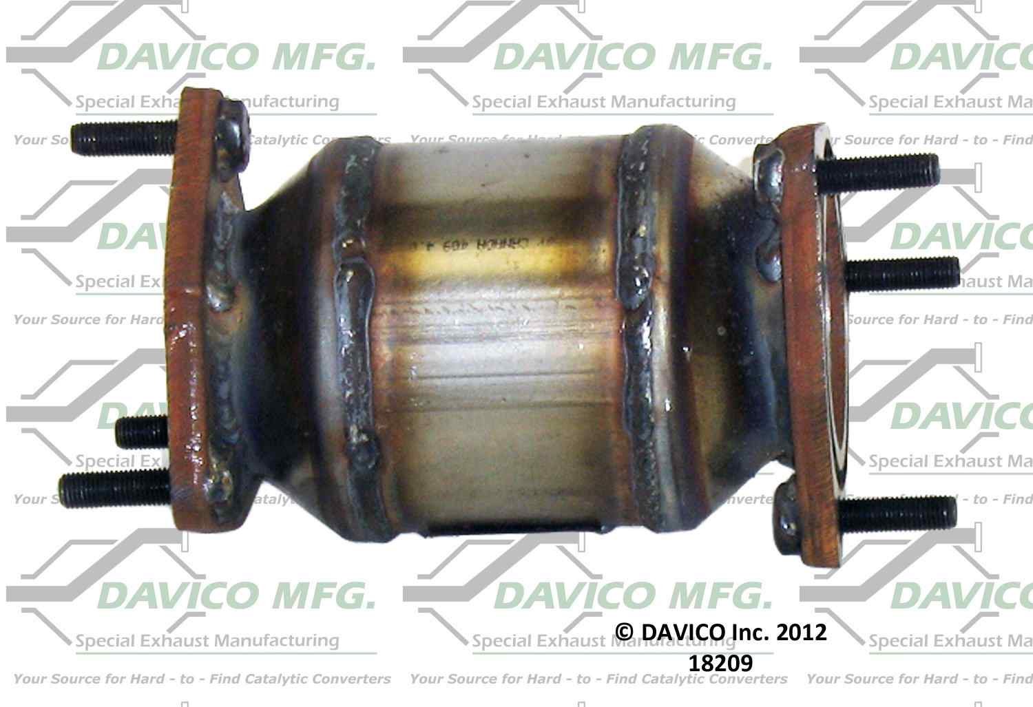 Davico Mfg Exact-Fit Catalytic Converter  top view frsport 18209