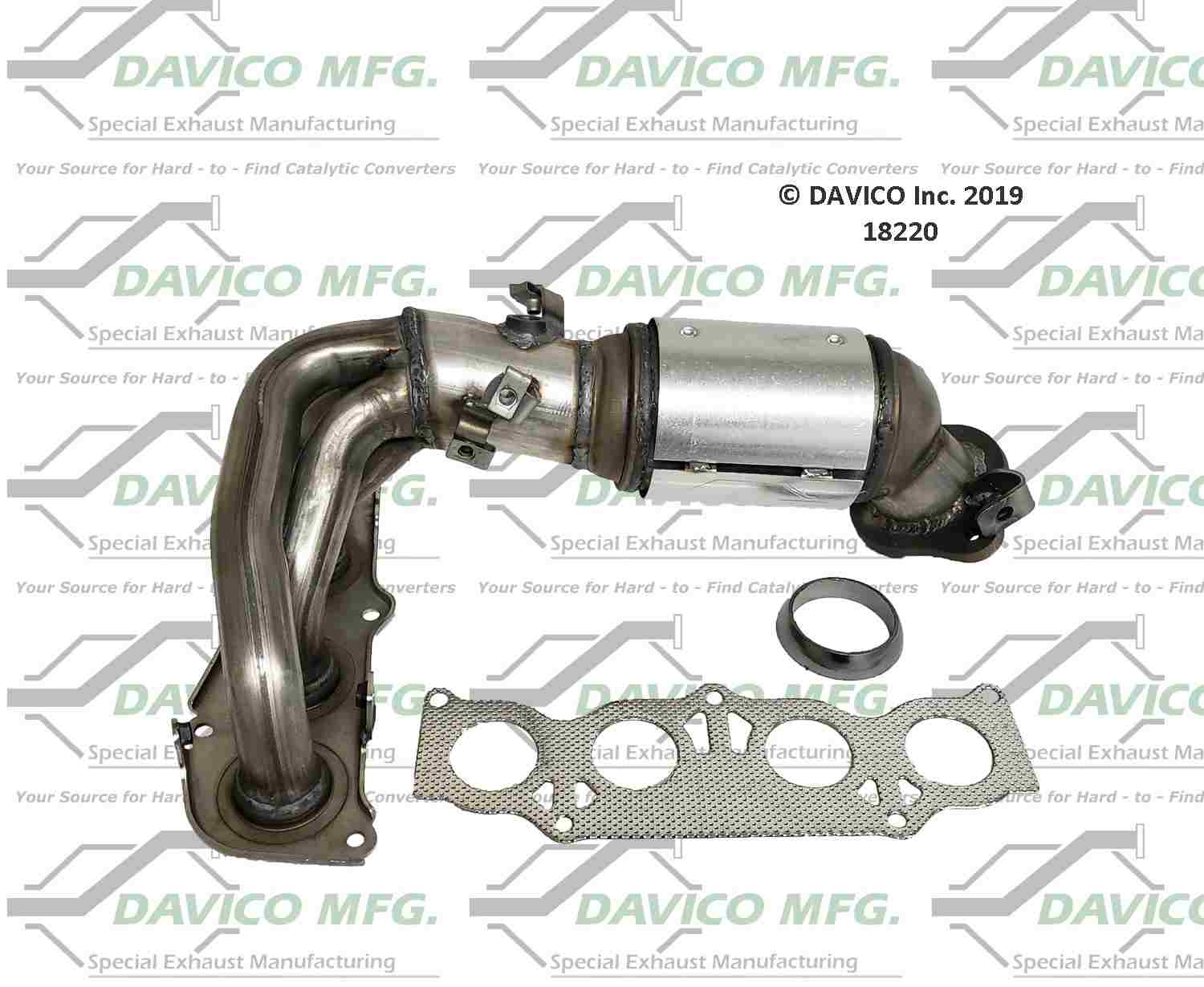 Davico Mfg Exact-Fit Catalytic Converter  top view frsport 18220