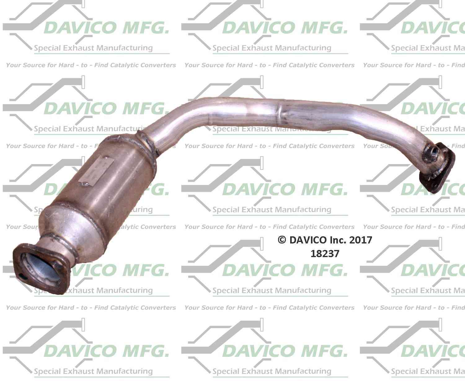 Davico Mfg Exact-Fit Catalytic Converter  top view frsport 18237