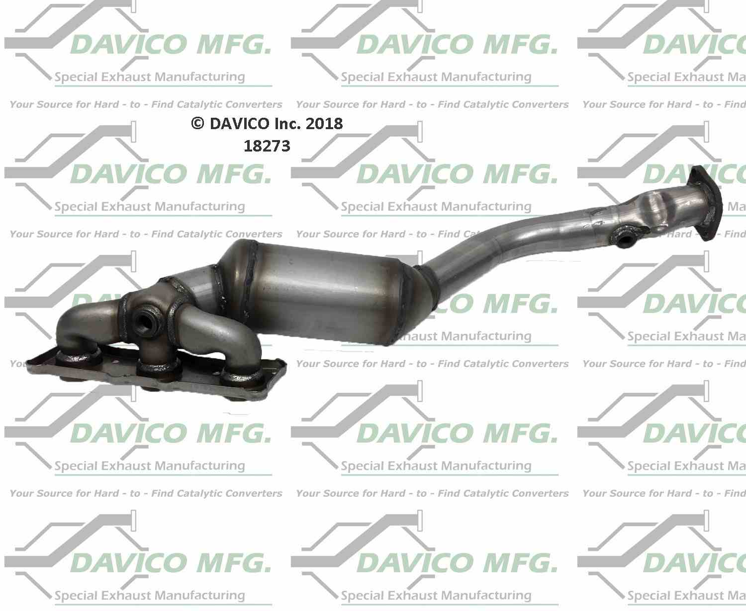 Davico Mfg Exact-Fit Catalytic Converter - Manifold  top view frsport 18273