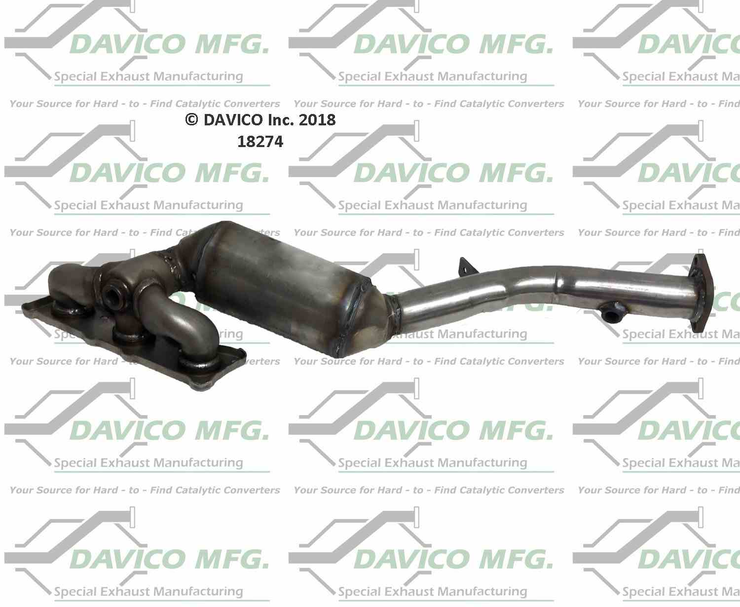 Davico Mfg Exact-Fit Manifold Converter  top view frsport 18274