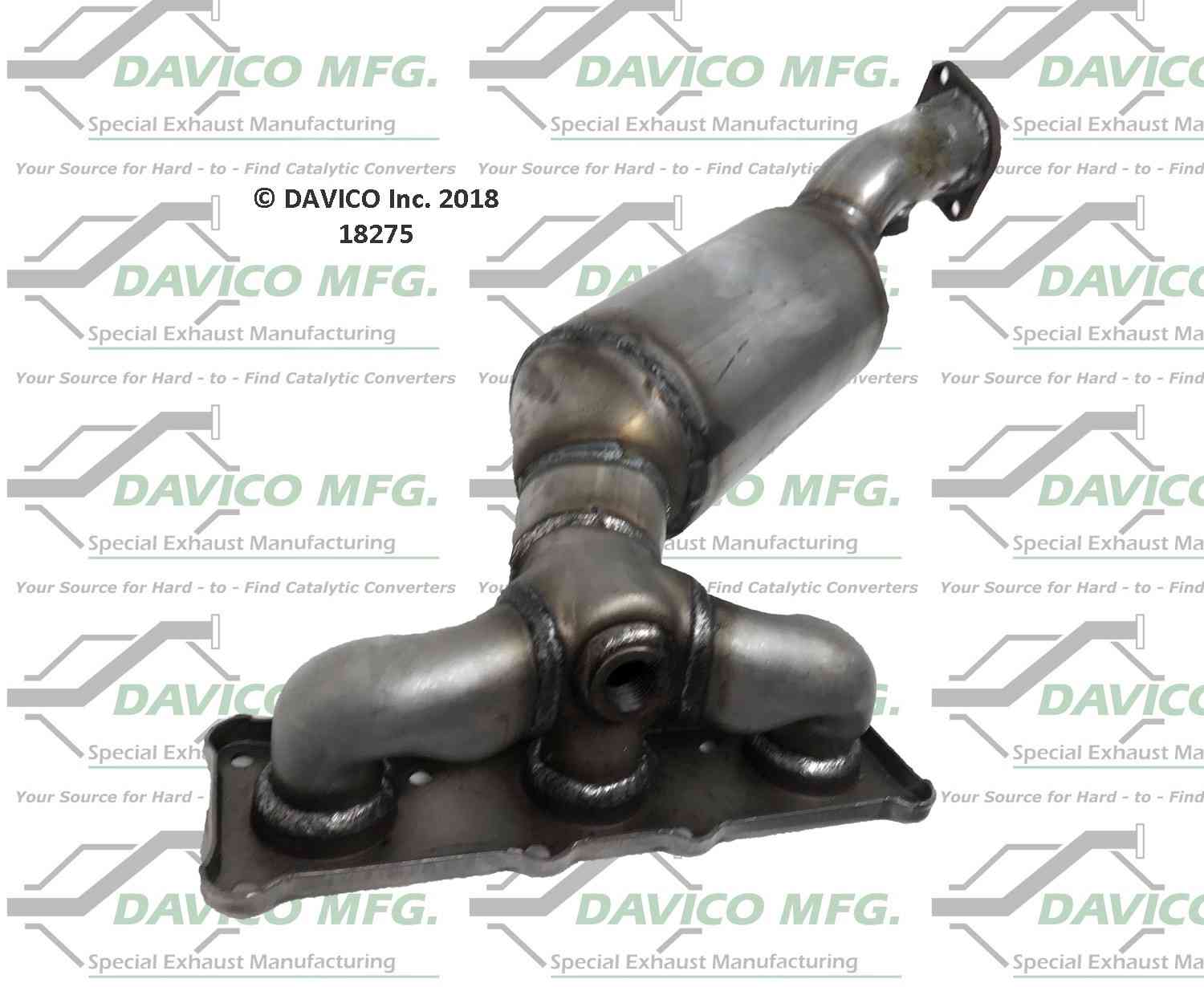 Davico Mfg Exact-Fit Manifold Converter  top view frsport 18275