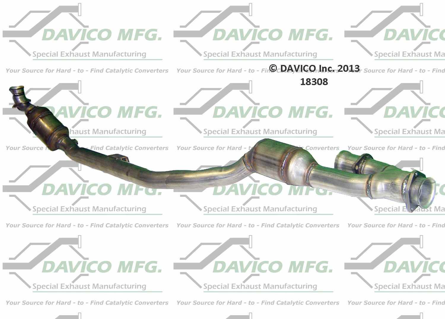 Davico Mfg Exact-Fit Catalytic Converter  top view frsport 18308