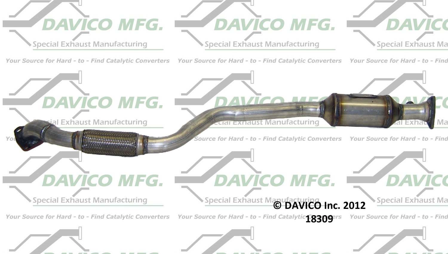 Davico Mfg Exact-Fit Catalytic Converter  top view frsport 18309