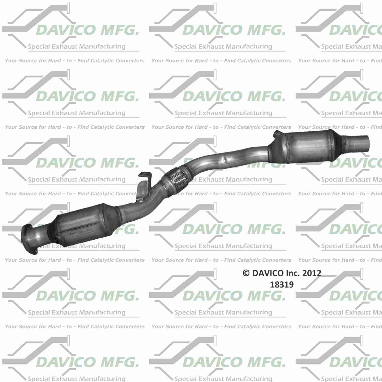 Davico Mfg Catalytic Converter  top view frsport 18319