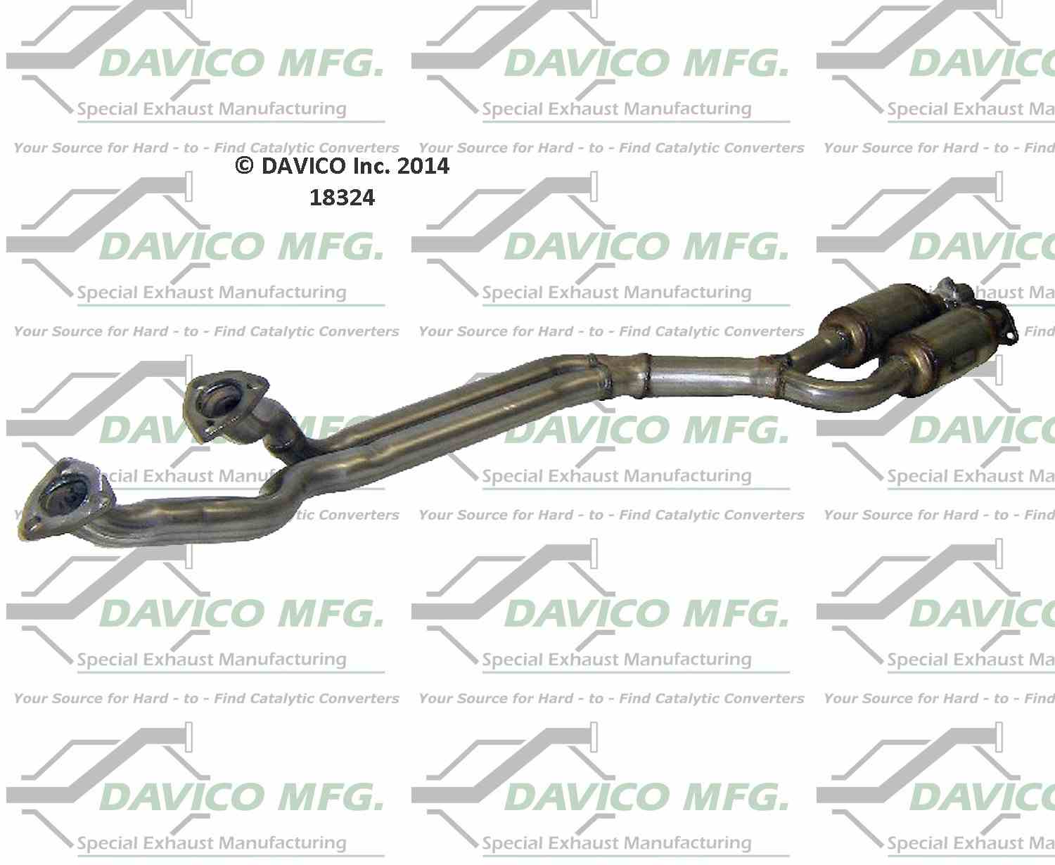 Davico Mfg Exact-Fit Catalytic Converter  top view frsport 18324