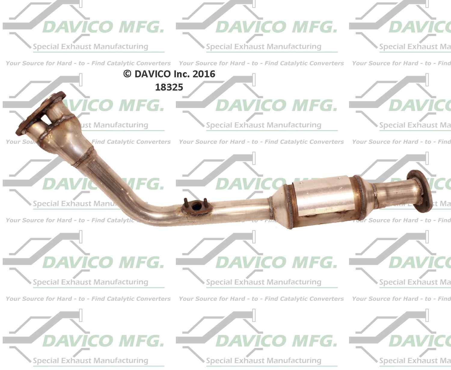 Davico Mfg Exact-Fit Catalytic Converter  top view frsport 18325