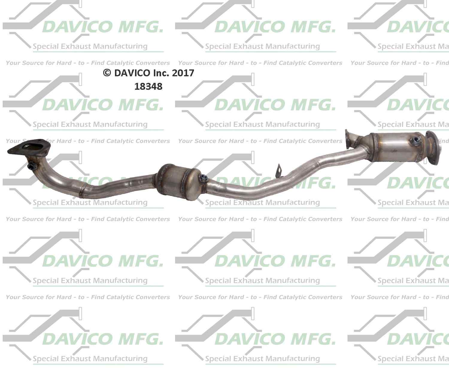 Davico Mfg Exact-Fit Catalytic Converter  top view frsport 18348