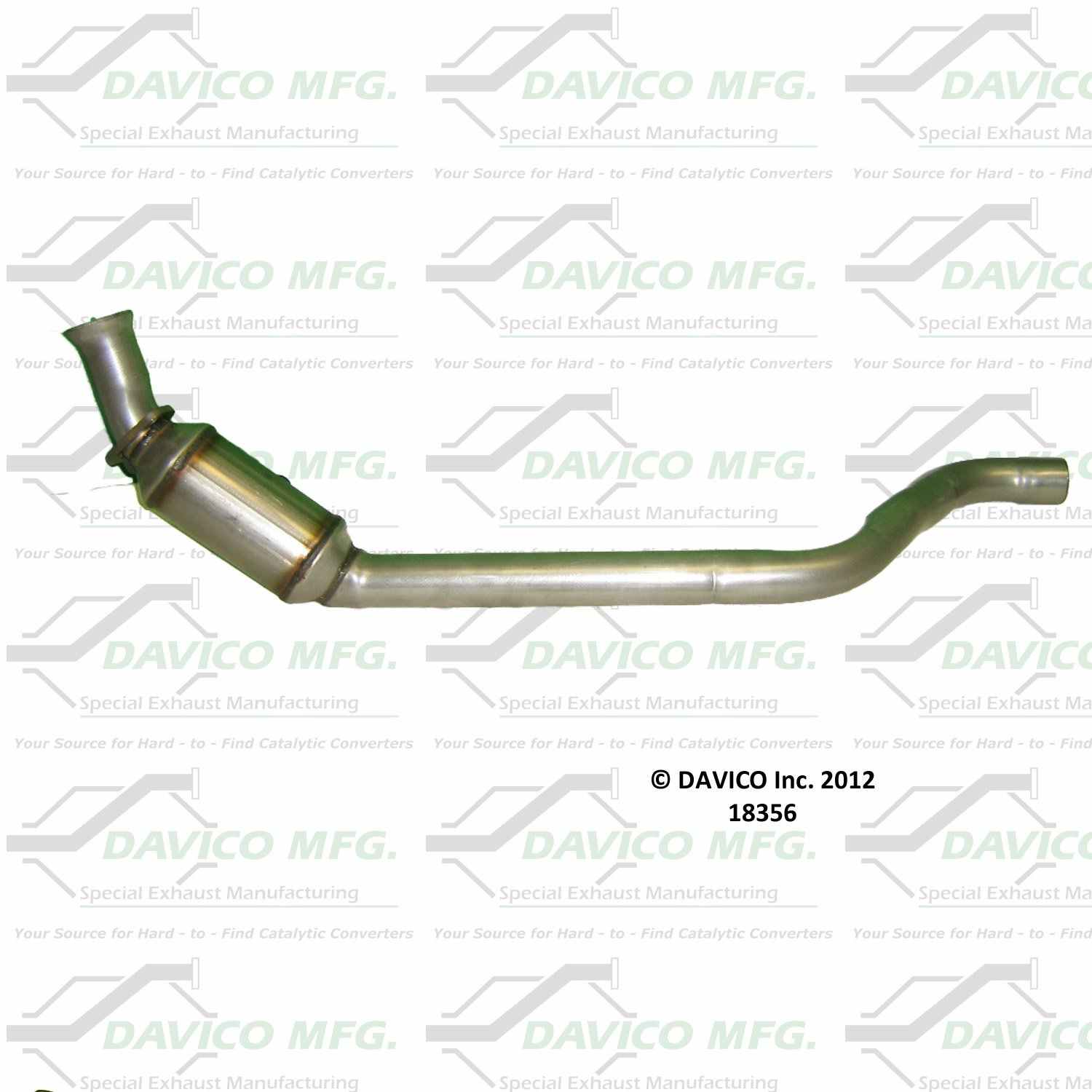 Davico Mfg Exact-Fit Catalytic Converter  top view frsport 18356