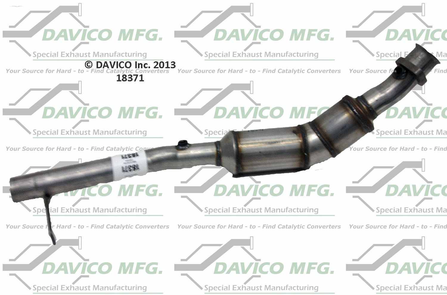 Davico Mfg Exact-Fit Catalytic Converter  top view frsport 18371