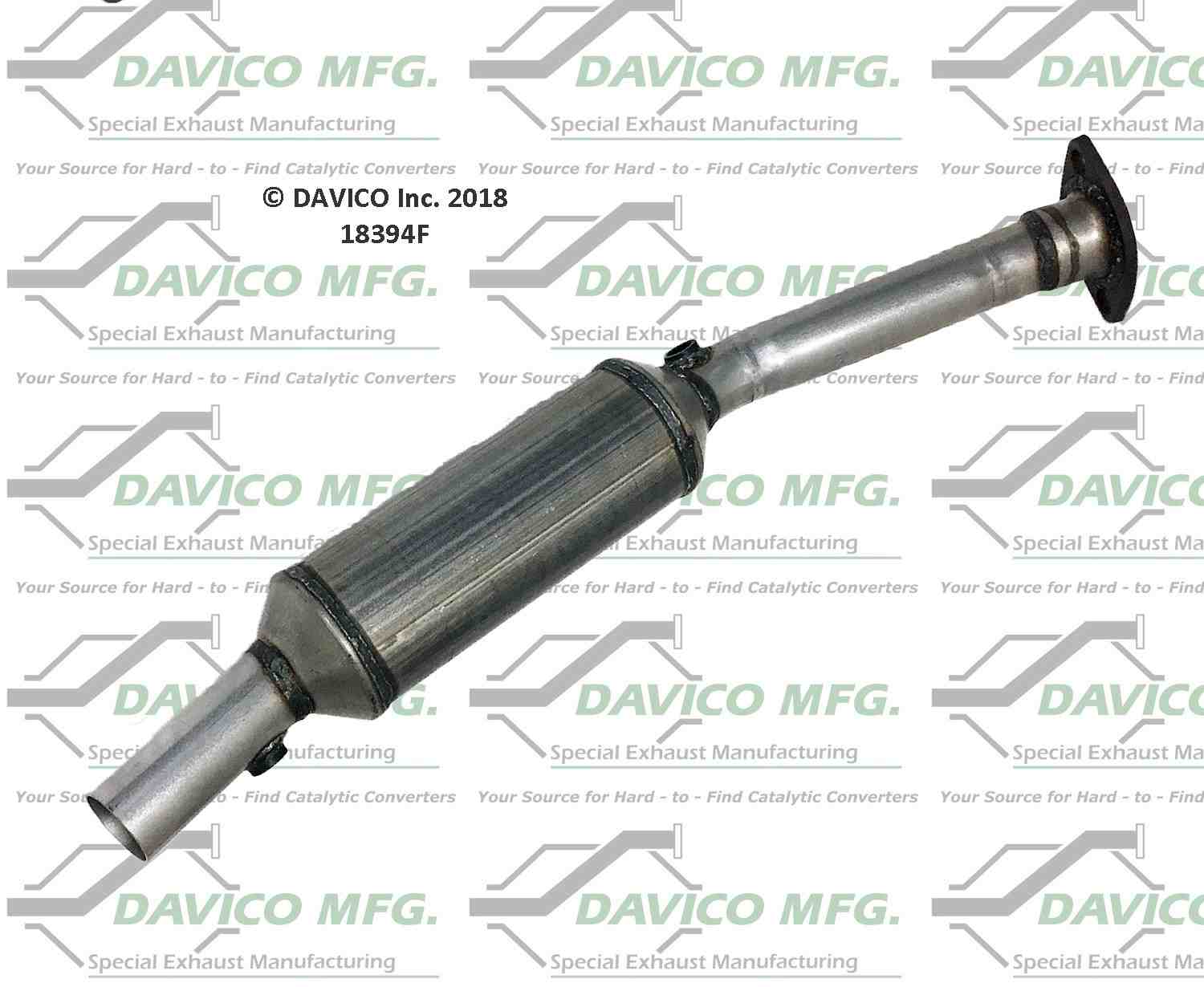 Davico Mfg Exact-Fit Catalytic Converter  top view frsport 18394F