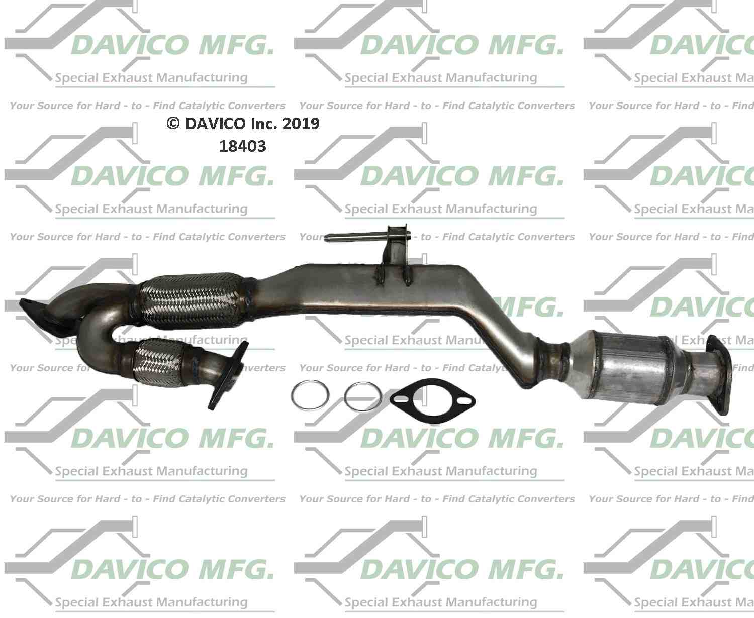 Davico Mfg Exact-Fit Catalytic Converter  top view frsport 18403