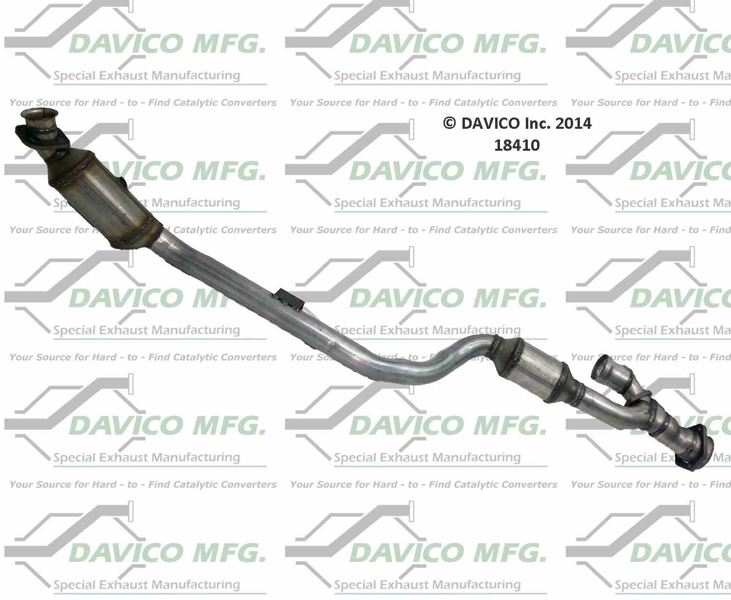 Davico Mfg Exact-Fit Catalytic Converter  top view frsport 18410