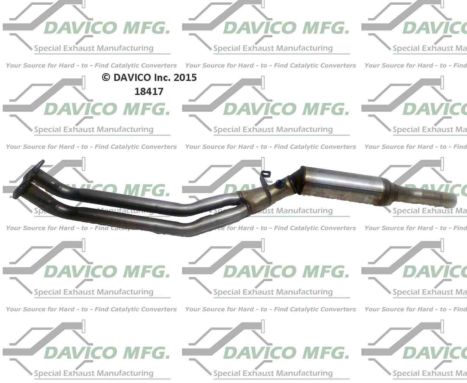 Davico Mfg Exact-Fit Catalytic Converter  top view frsport 18417