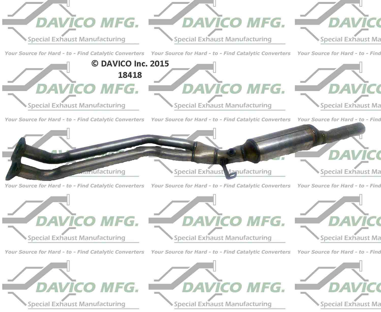 Davico Mfg Exact-Fit Catalytic Converter  top view frsport 18418