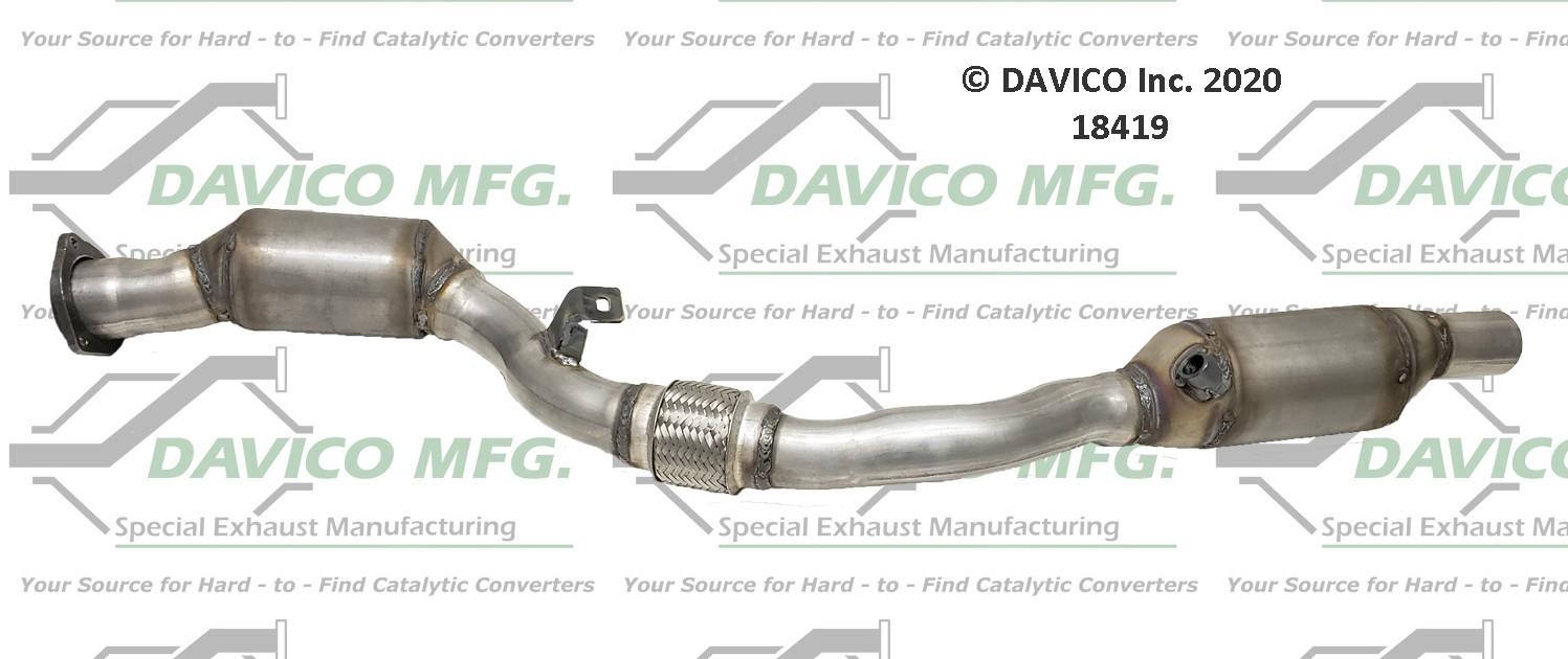 Davico Mfg Exact-Fit Catalytic Converter  top view frsport 18419