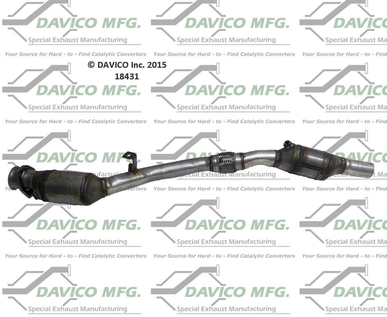 Davico Mfg Exact-Fit Catalytic Converter  top view frsport 18431