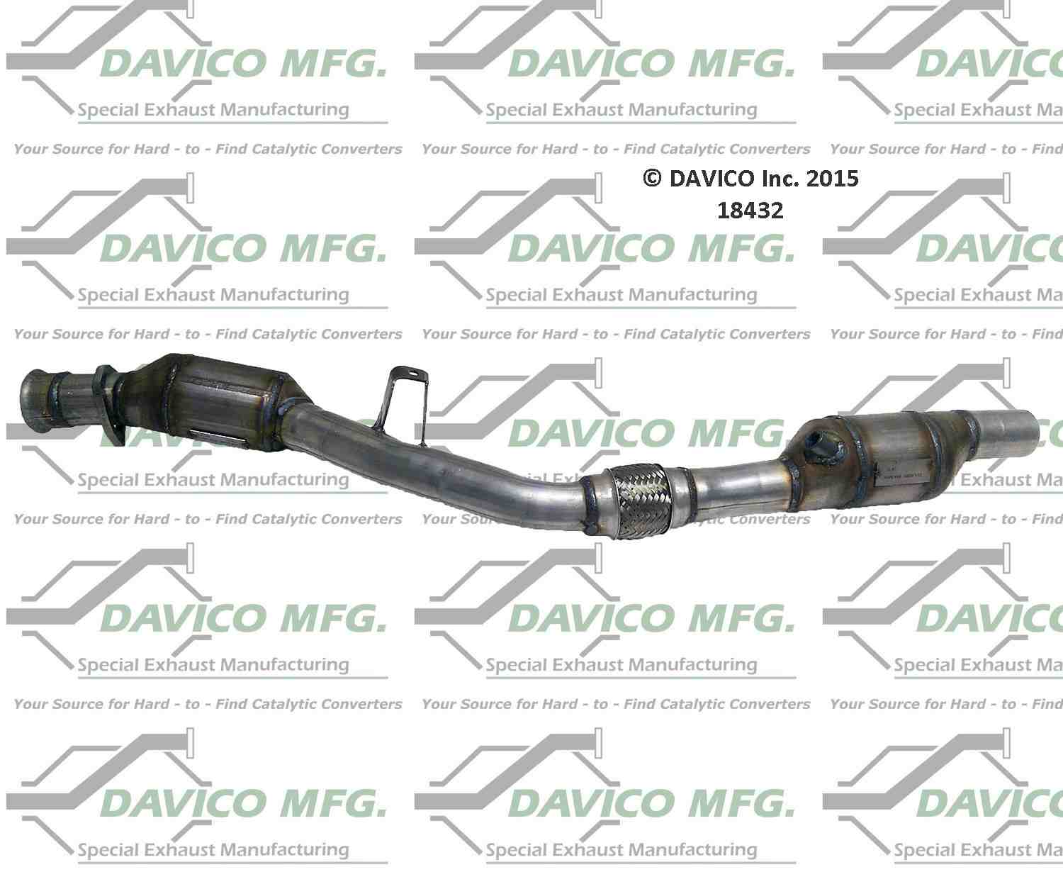 Davico Mfg Exact-Fit Catalytic Converter  top view frsport 18432