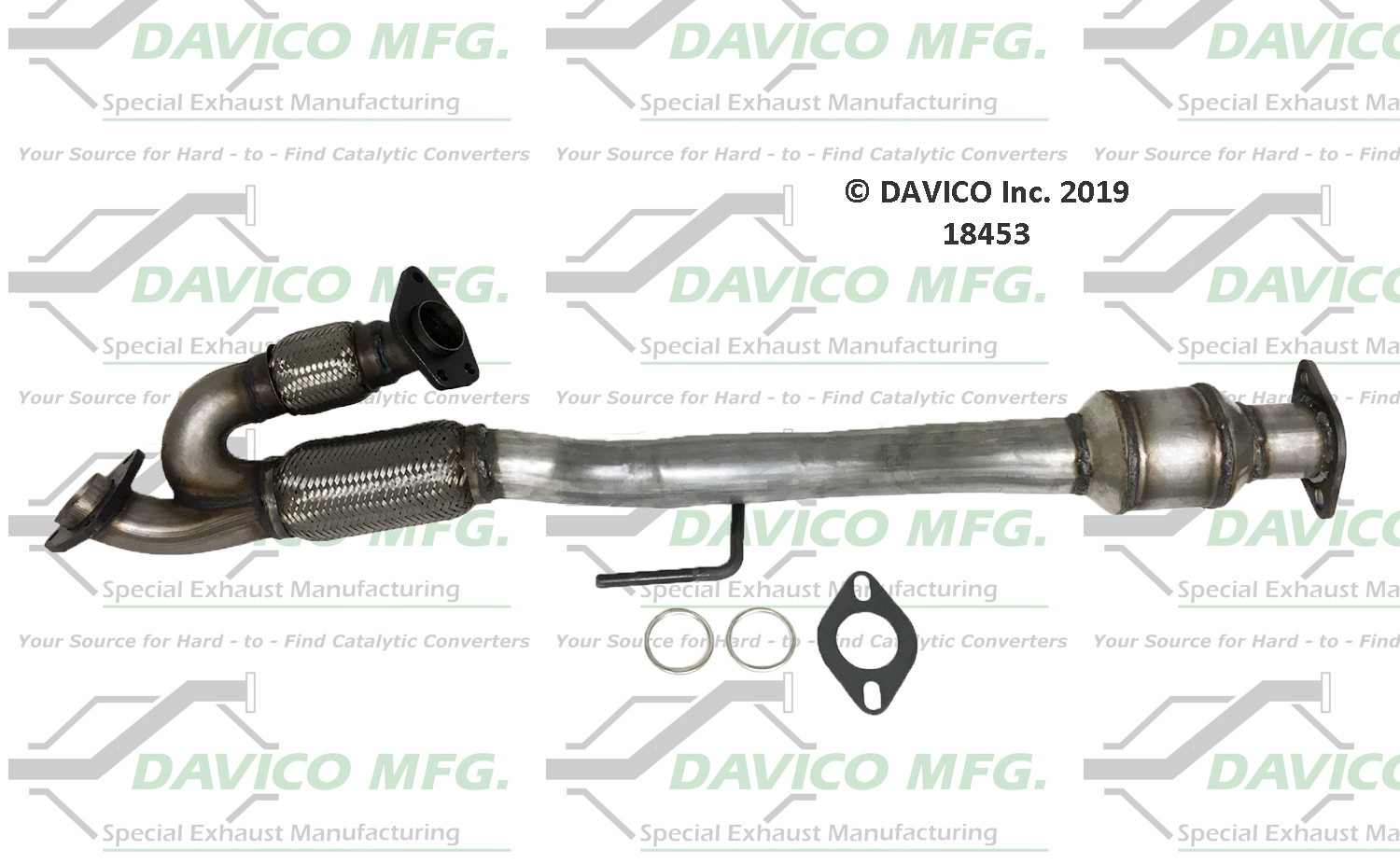 Davico Mfg Exact-Fit Catalytic Converter  top view frsport 18453