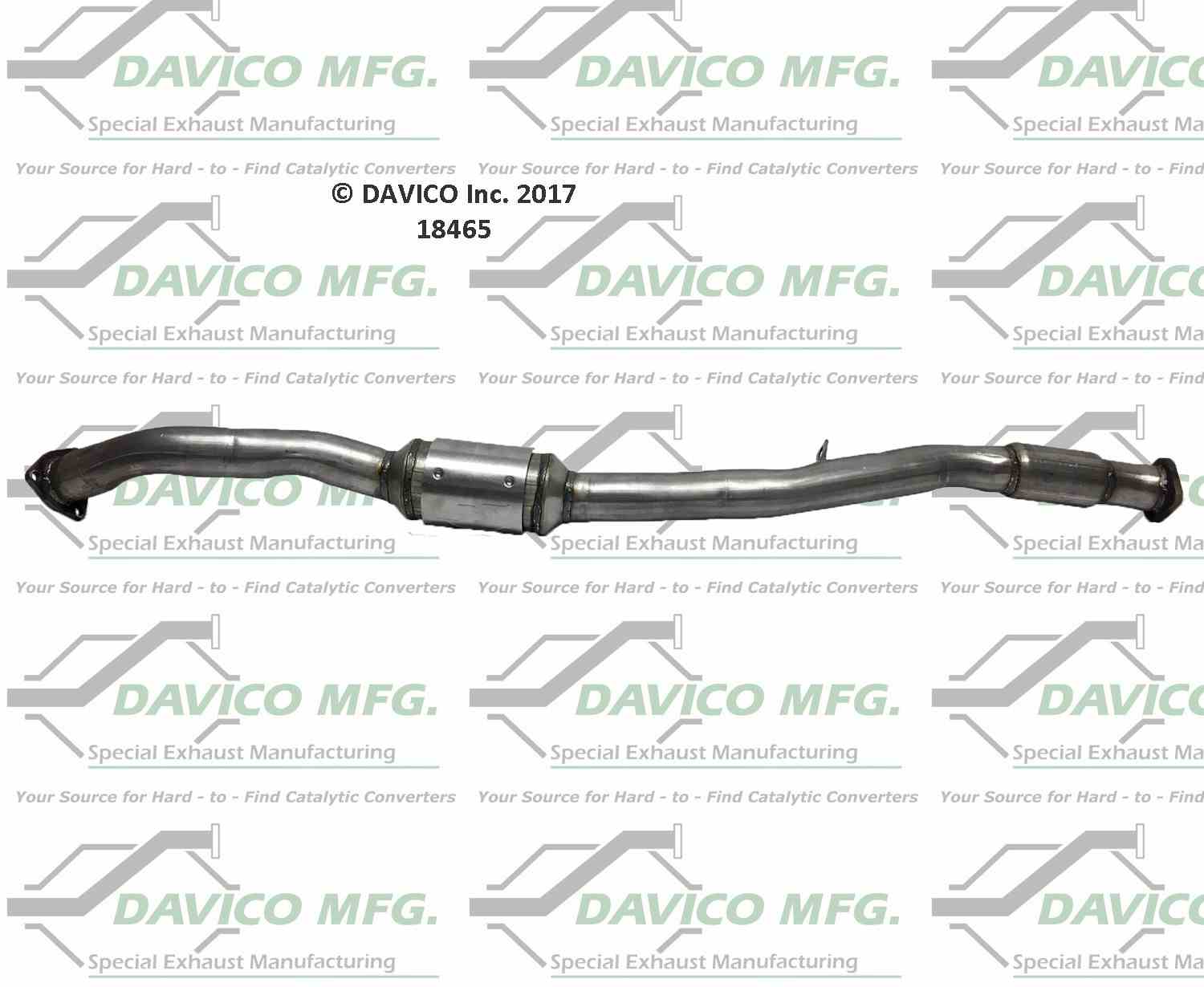 Davico Mfg Exact-Fit Catalytic Converter  top view frsport 18465