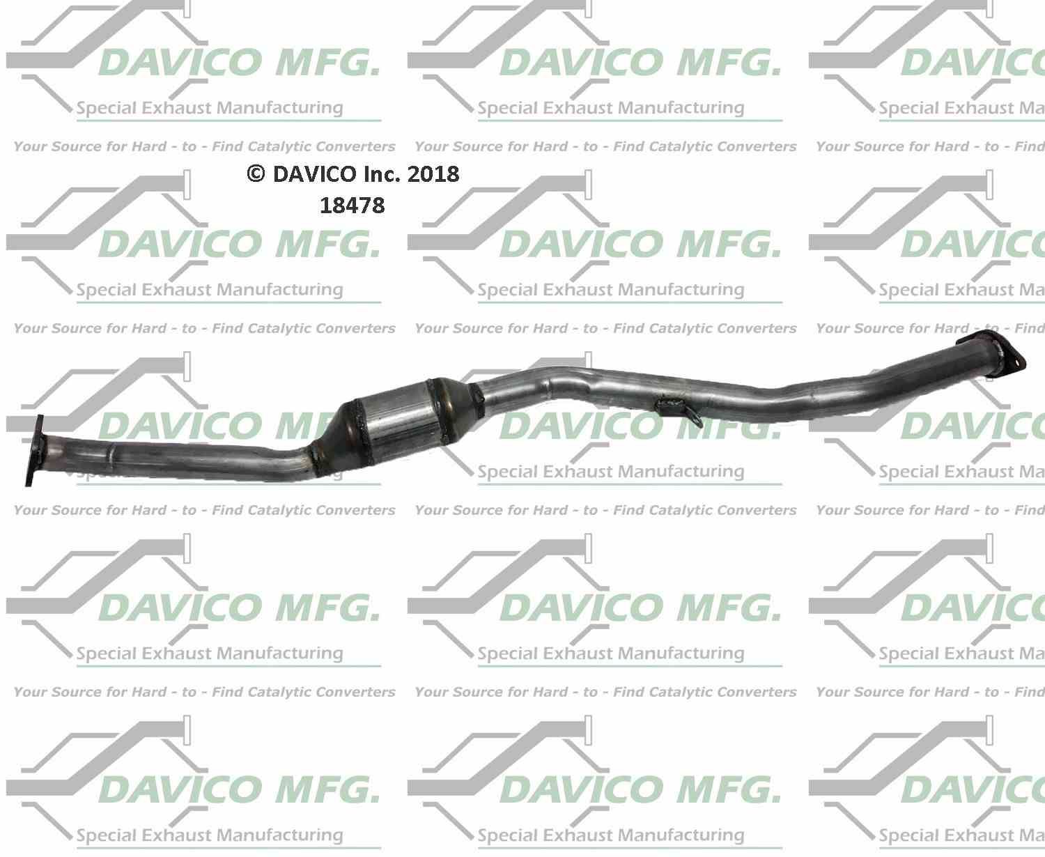 Davico Mfg Exact-Fit Catalytic Converter  top view frsport 18478